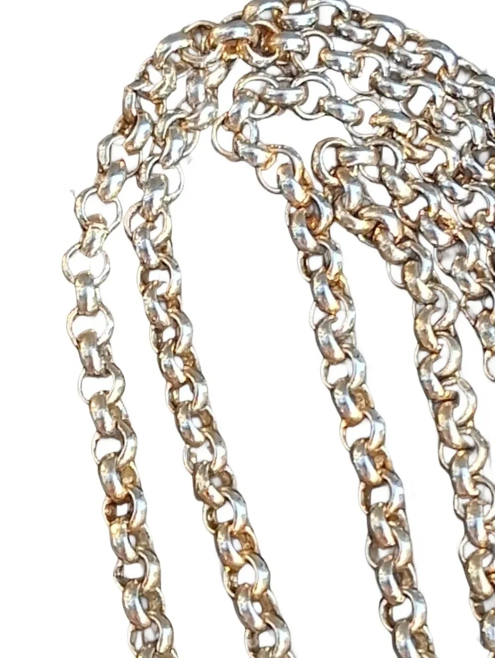 RLM Soho Robert Lee Morris Layered Hammered Pendant Necklace Gold Tone